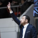 L'entraineur fribourgeois Romain Gaspoz, lors de la finale femme de Swiss Basketball League Cup (SBL Cup) 2023